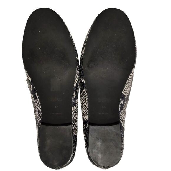 COACH Harper Studded Loafers Snake Skin Print Flat Slip Black Women's Size 8.5 - Picture 5 of 7